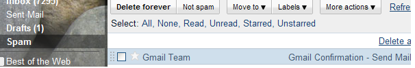 Gmail is strict about spam. Even their own messages are up for debate.